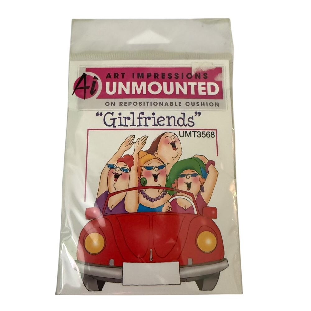 Art Impressions Girlfriends UMT3568 Unmounted Rubber Stamp